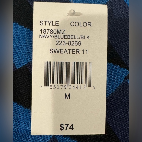 Danny and Nicole Blue, Navy, & Black Midi Sweater Dress Size M New With Tags - Picture 16 of 16